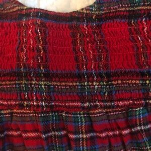 One Piece Plaid Holiday Romper w/Smocking 6-12 Month